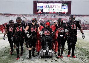 Eric LeGrand with Rutgers football team